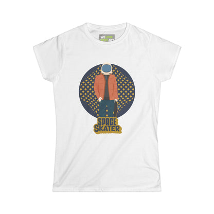 Space Skater Astronaut Woman's Tee - Sci-Fi Apparel