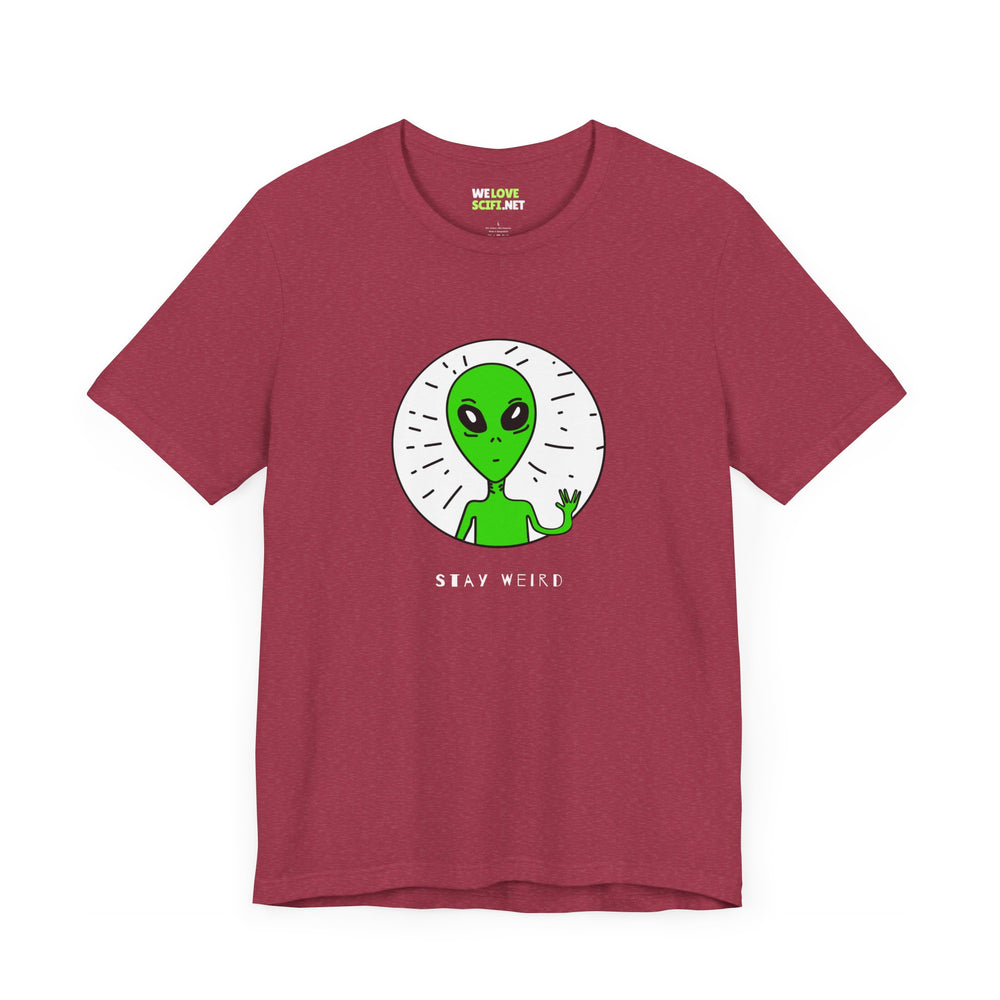 funny UFO t-shirt-Stay Weird Funny UFO Sci-Fi T-Shirt