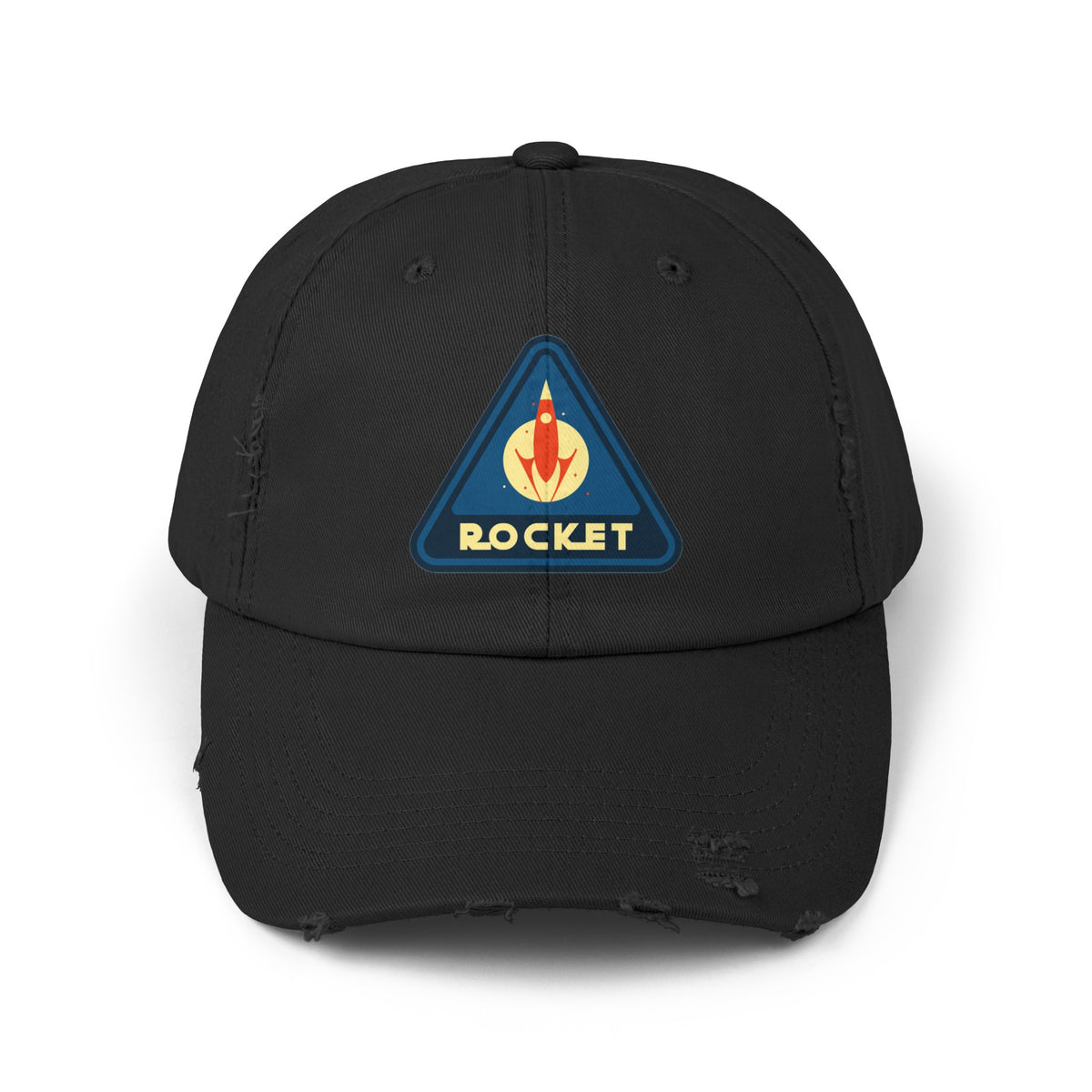 Shop Rocket Sign Distressed Cap | Unique Sci-Fi Hat 