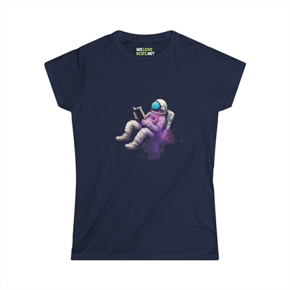 art tee-The Book Was Better Space Art Astronaut Woman's Tee