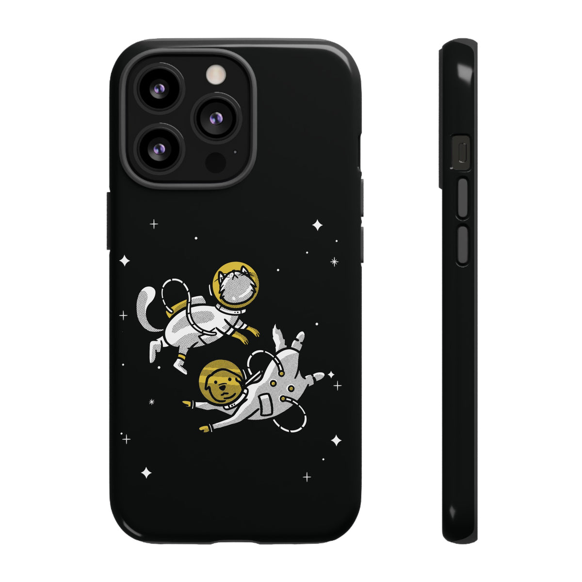 Funny Astronaut Mobile Case for iPhone - Dog & Cat Sci-Fi 