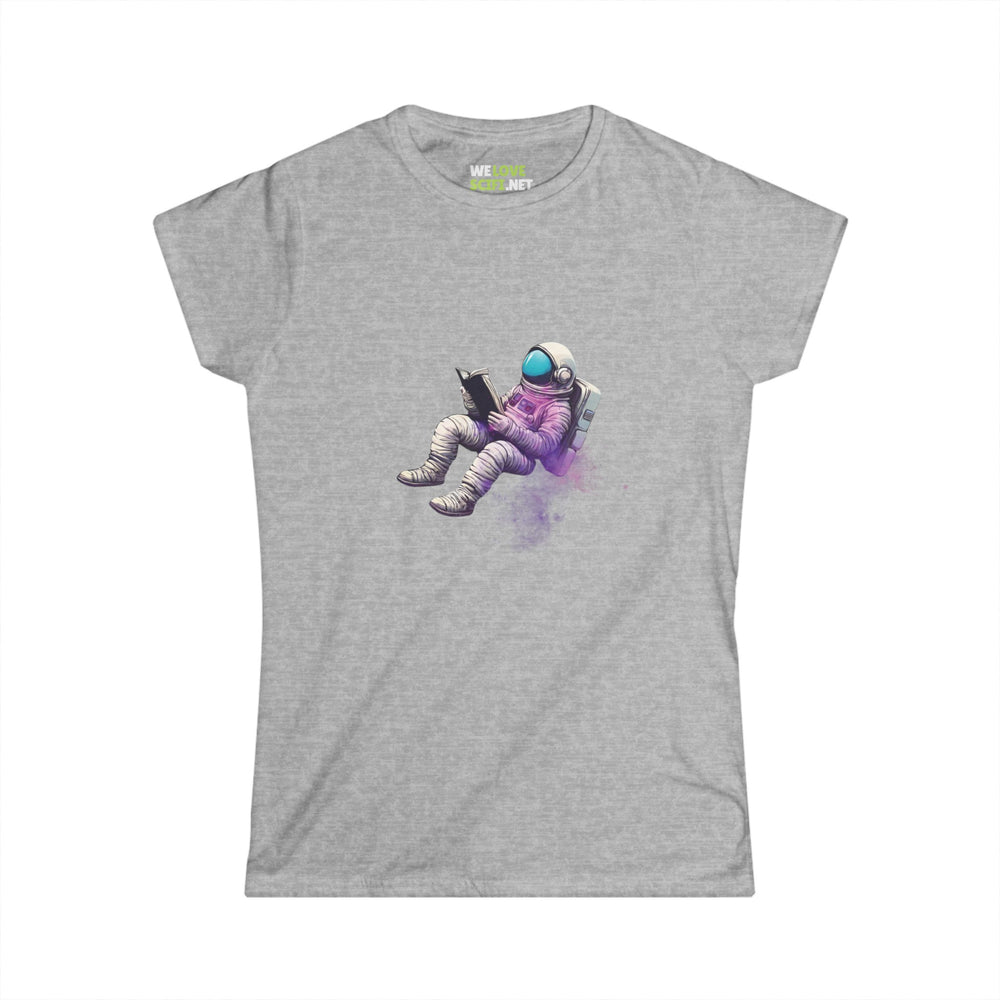 art tee-The Book Was Better Space Art Astronaut Woman's Tee