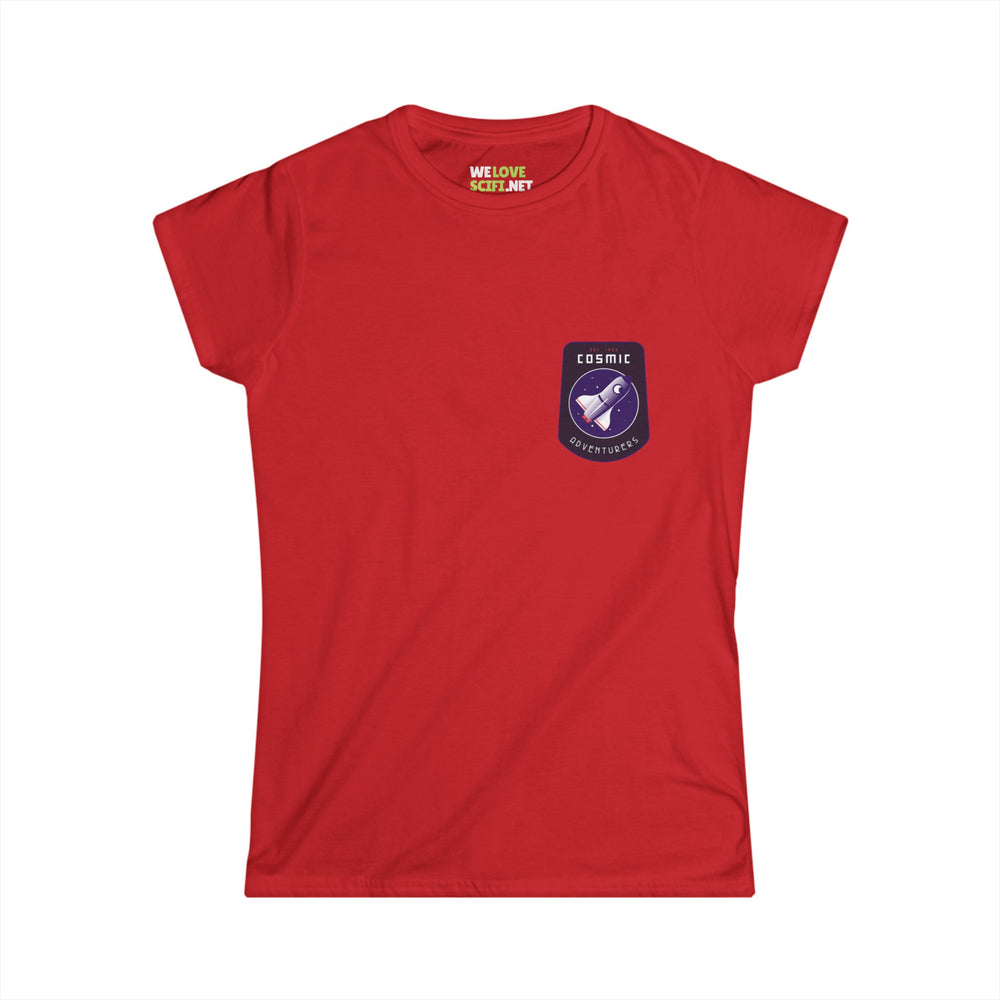 Cosmic Adventurers Sign Astronaut Woman's Tee-welovescifi