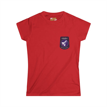 Cosmic Adventurers Sign Astronaut Woman's Tee-welovescifi