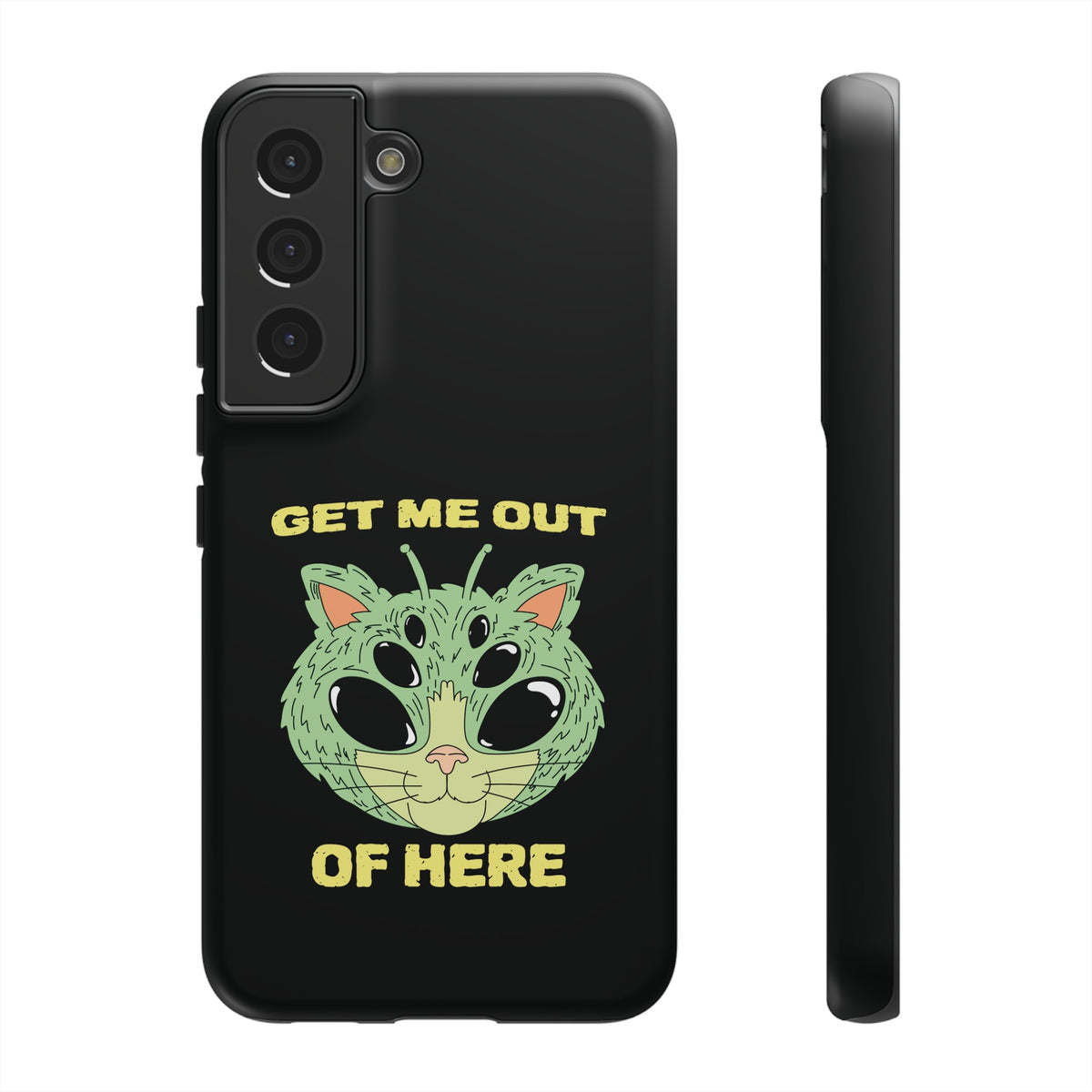 Get Me Out Of Here Funny UFO Sci-Fi Cat Tough Samsung Cases