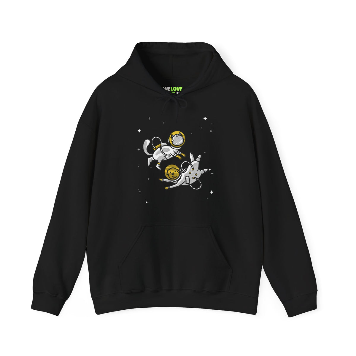 Space Buddies Hoodie - Funny Dog and Cat Astronaut Sci-Fi