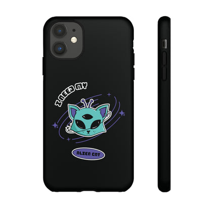 Alien Cat iPhone Case | Funny UFO Sci-Fi Tough Mobile Cover