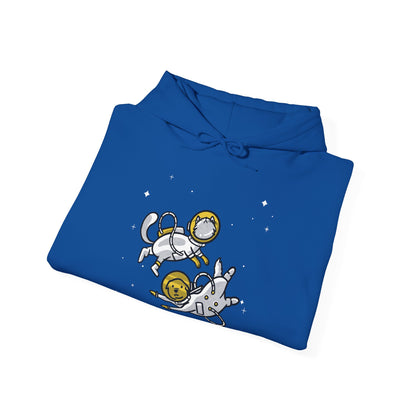 Space Buddies Hoodie - Funny Dog and Cat Astronaut Sci-Fi