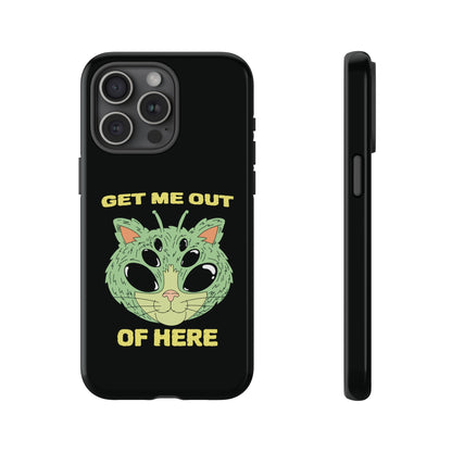 Out Of Here Funny UFO Cat Sci-Fi Tough iPhone Mobile Cases