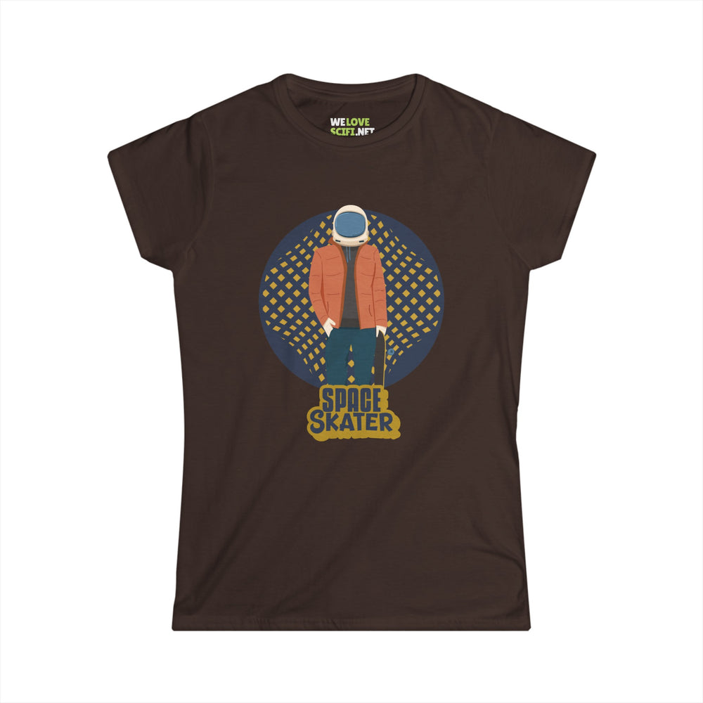 Space Skater Astronaut Woman's Tee - Sci-Fi Apparel