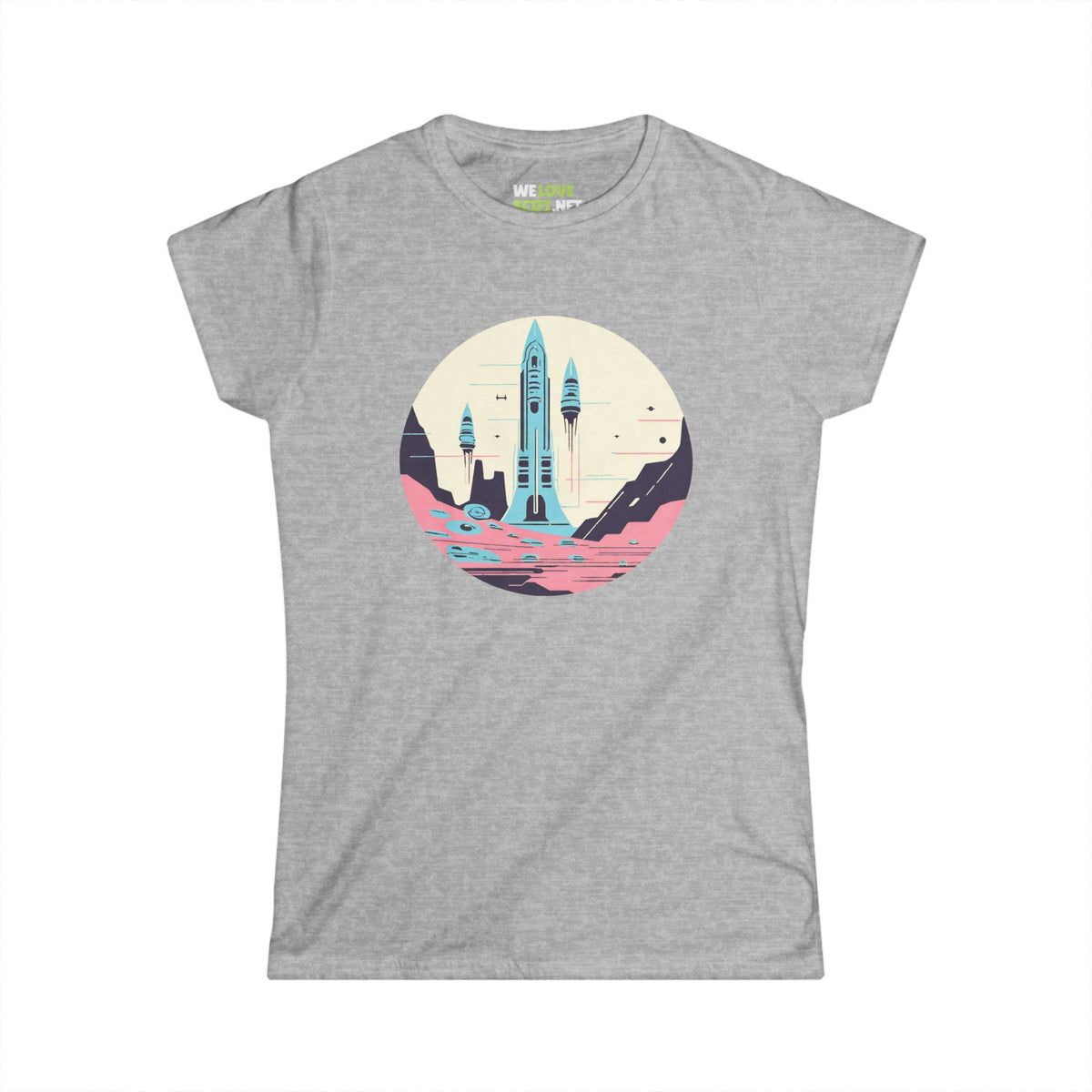 space art tee-The Liftoff Space Art Sci-Fi Woman's Tee