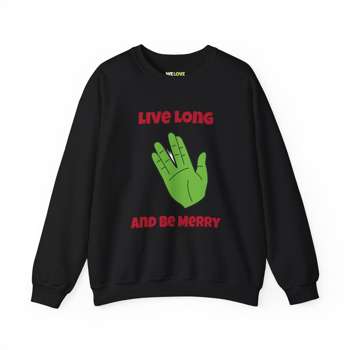 Live Long And Be Merry Funny Spock Christmas Crewneck Sweatshirt-welovescifi.net