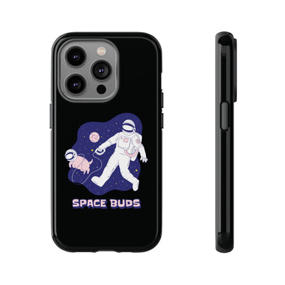 Space Buds iPhone Cases Fun Sci-Fi Astronaut & Dog Covers