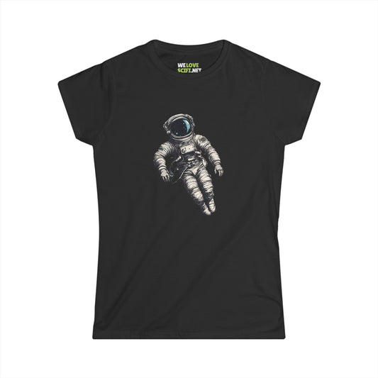 Floating Astronaut SpaceArt Sci-Fi Woman's Tee-welovescifi.n