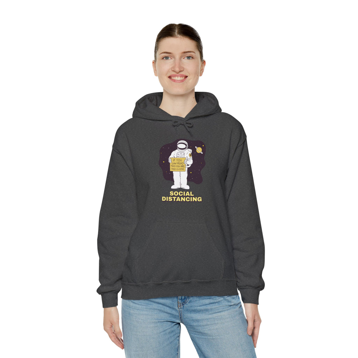 Social Distancing Astronaut Hoodie | Funny Sci-Fi Pullover