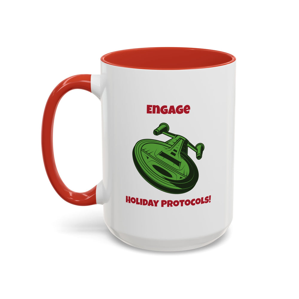 Holiday Protocols  Funny SciFi Christmas Accent Mug-welovescifi.net