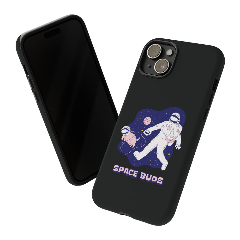 Space Buds iPhone Cases Fun Sci-Fi Astronaut & Dog Covers