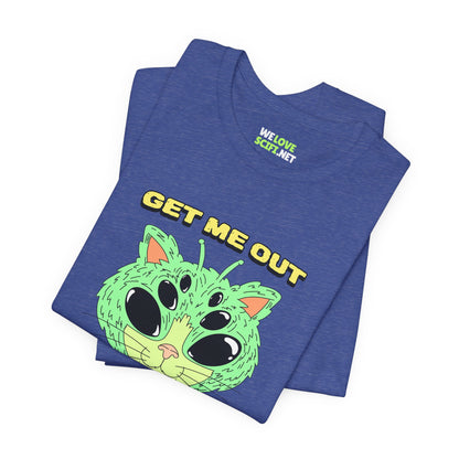 Get Me Out Of Here CatUFO Sci-Fi T-Shirt-welovescifi.net