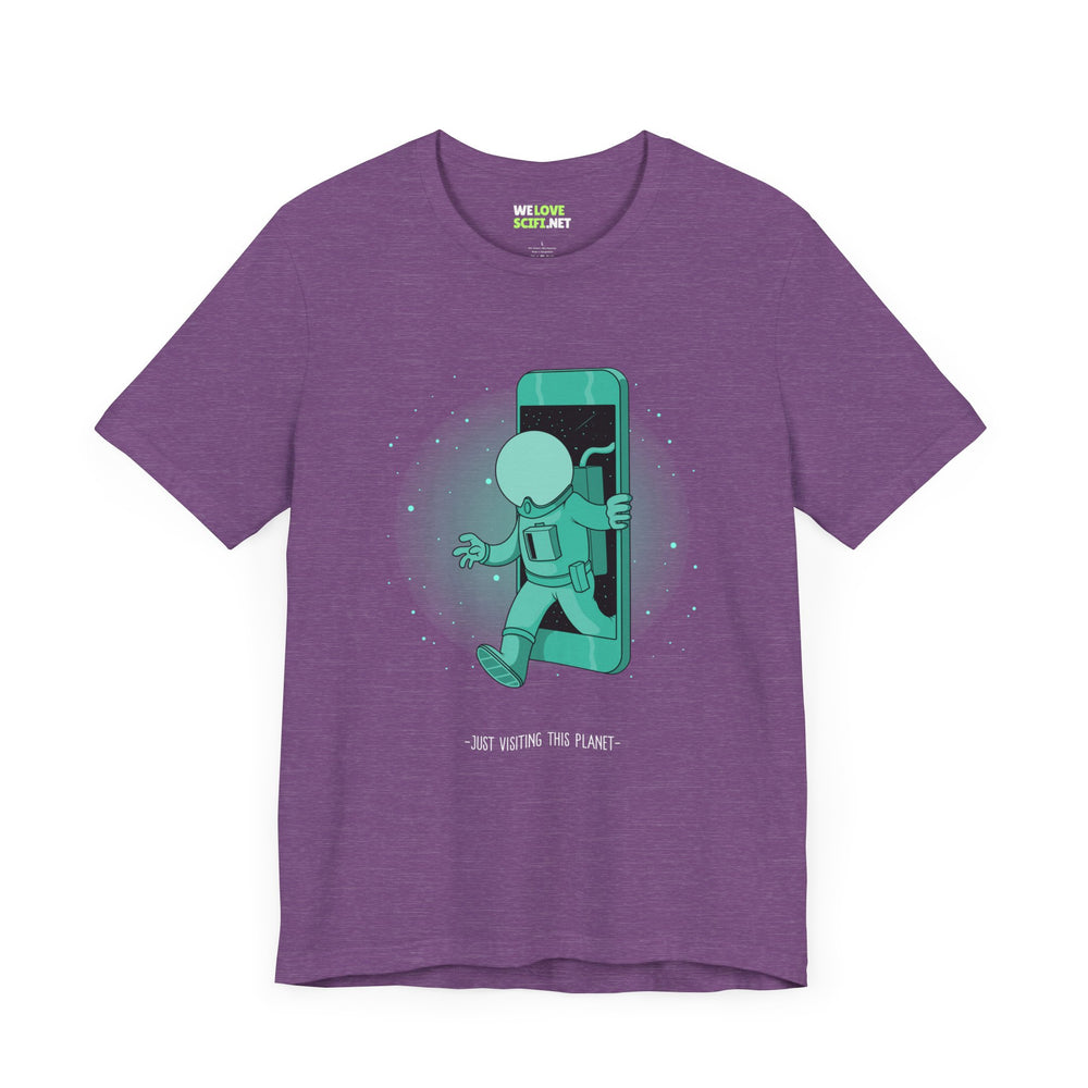 Funny Sci-Fi T-Shirt Just Visiting This Planet Astronaut Tee