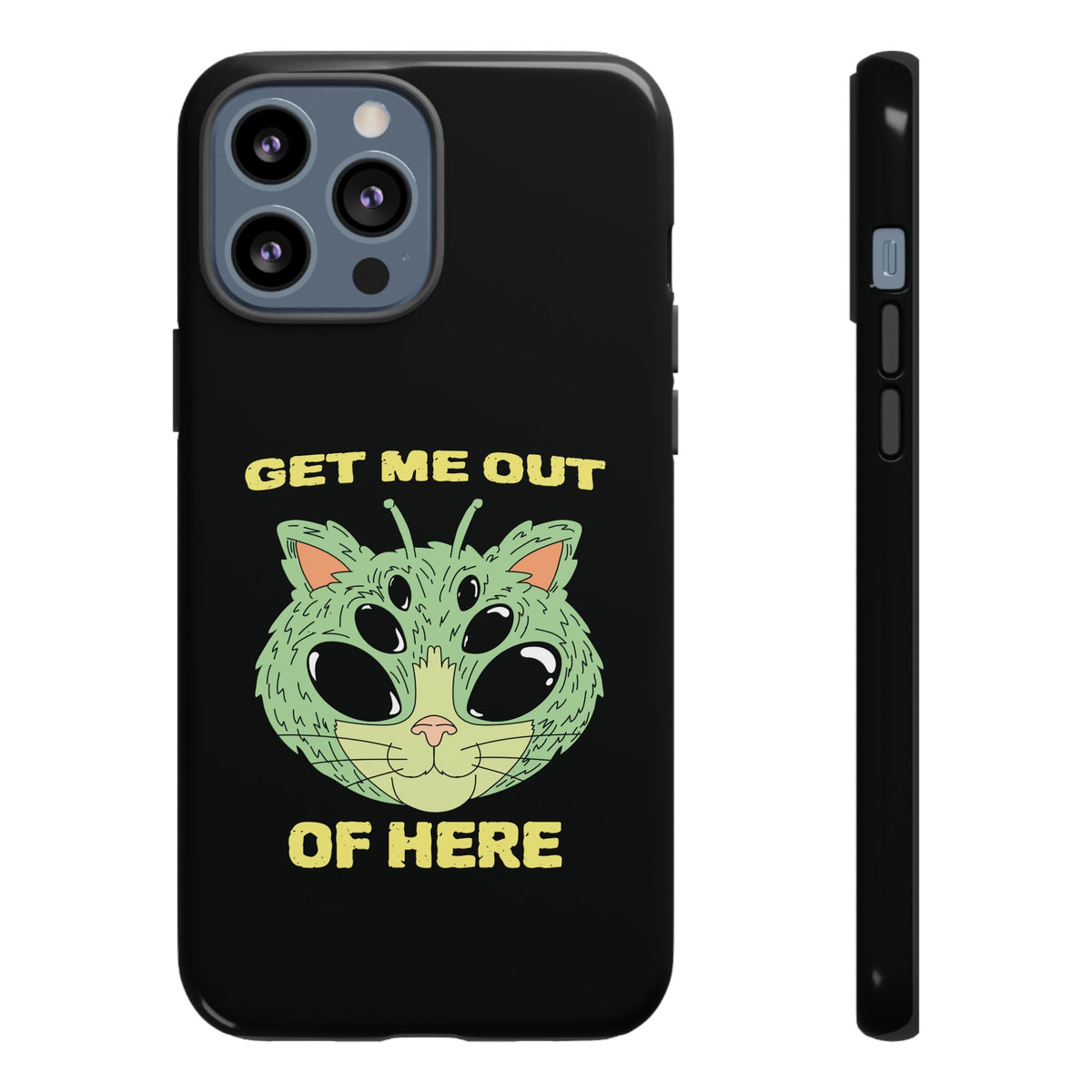 Out Of Here Funny UFO Cat Sci-Fi Tough iPhone Mobile Cases