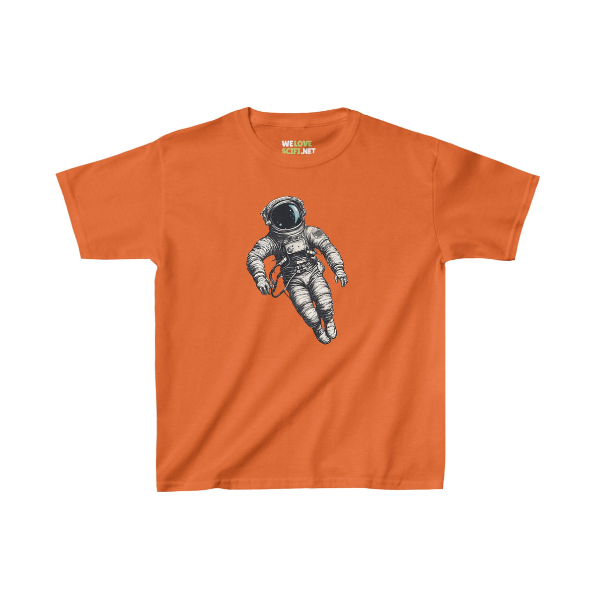 Floating Astronaut SpaceArt Kids Heavy Cotton Tee-weloves