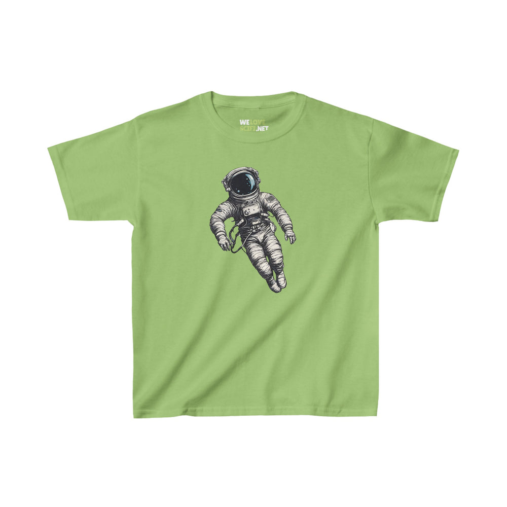 Floating Astronaut SpaceArt Kids Heavy Cotton Tee-weloves