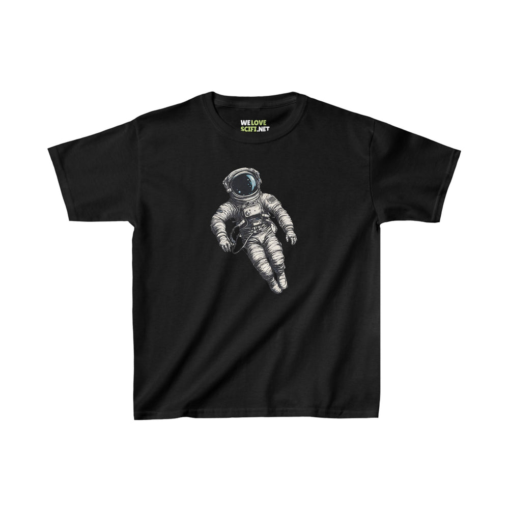 Floating Astronaut SpaceArt Kids Heavy Cotton Tee-weloves