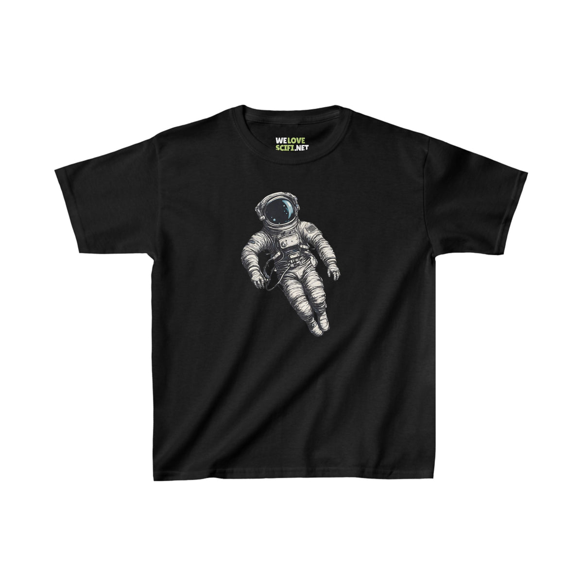 Floating Astronaut SpaceArt Kids Heavy Cotton Tee-weloves