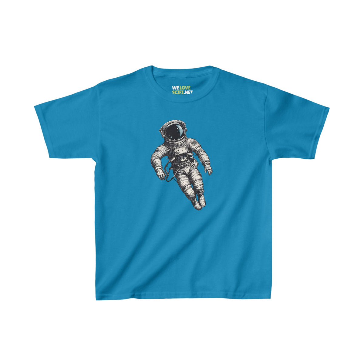 Floating Astronaut SpaceArt Kids Heavy Cotton Tee-weloves