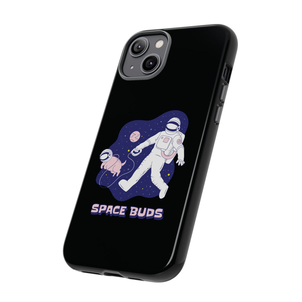 Space Buds iPhone Cases Fun Sci-Fi Astronaut & Dog Covers