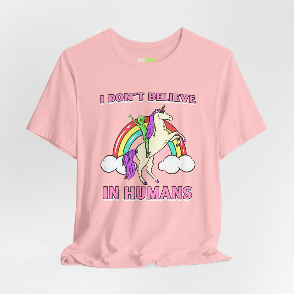 Humans Unicorn UFO Sci-Fi T-Shirt - Sci-Fi T-Shirt