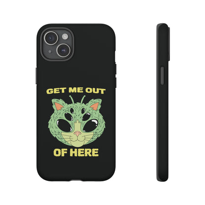 Out Of Here Funny UFO Cat Sci-Fi Tough iPhone Mobile Cases