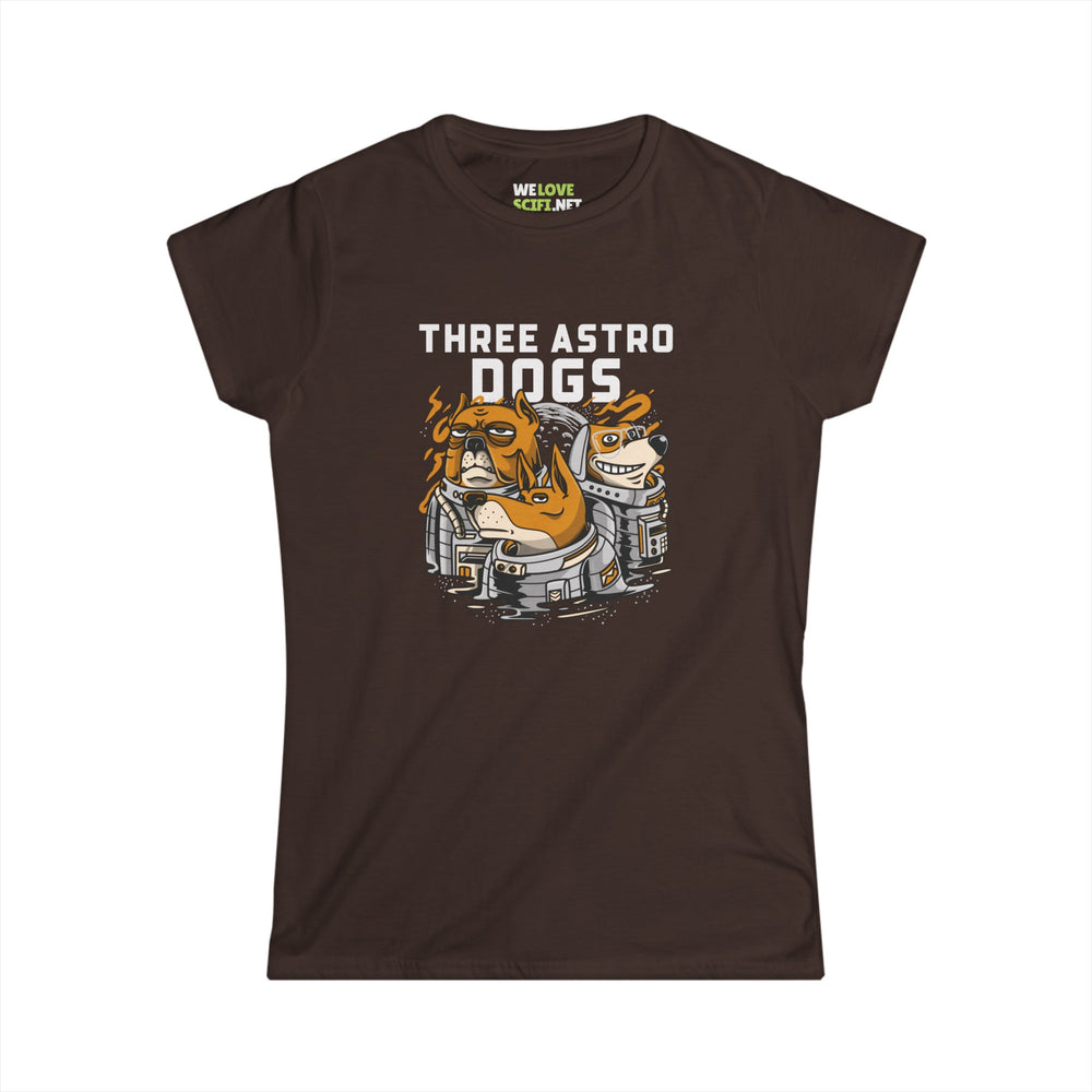 Three Astro Dogs Astronaut Woman's Tee-welovescifi.net