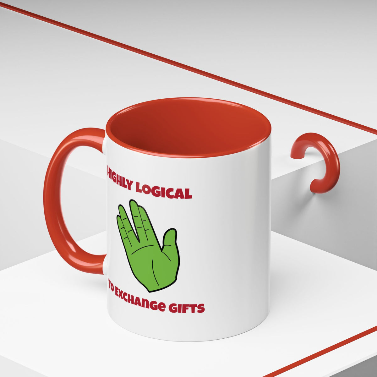 Logical Exchange Funny Spock Christmas Accent Mug-welovescifi.net