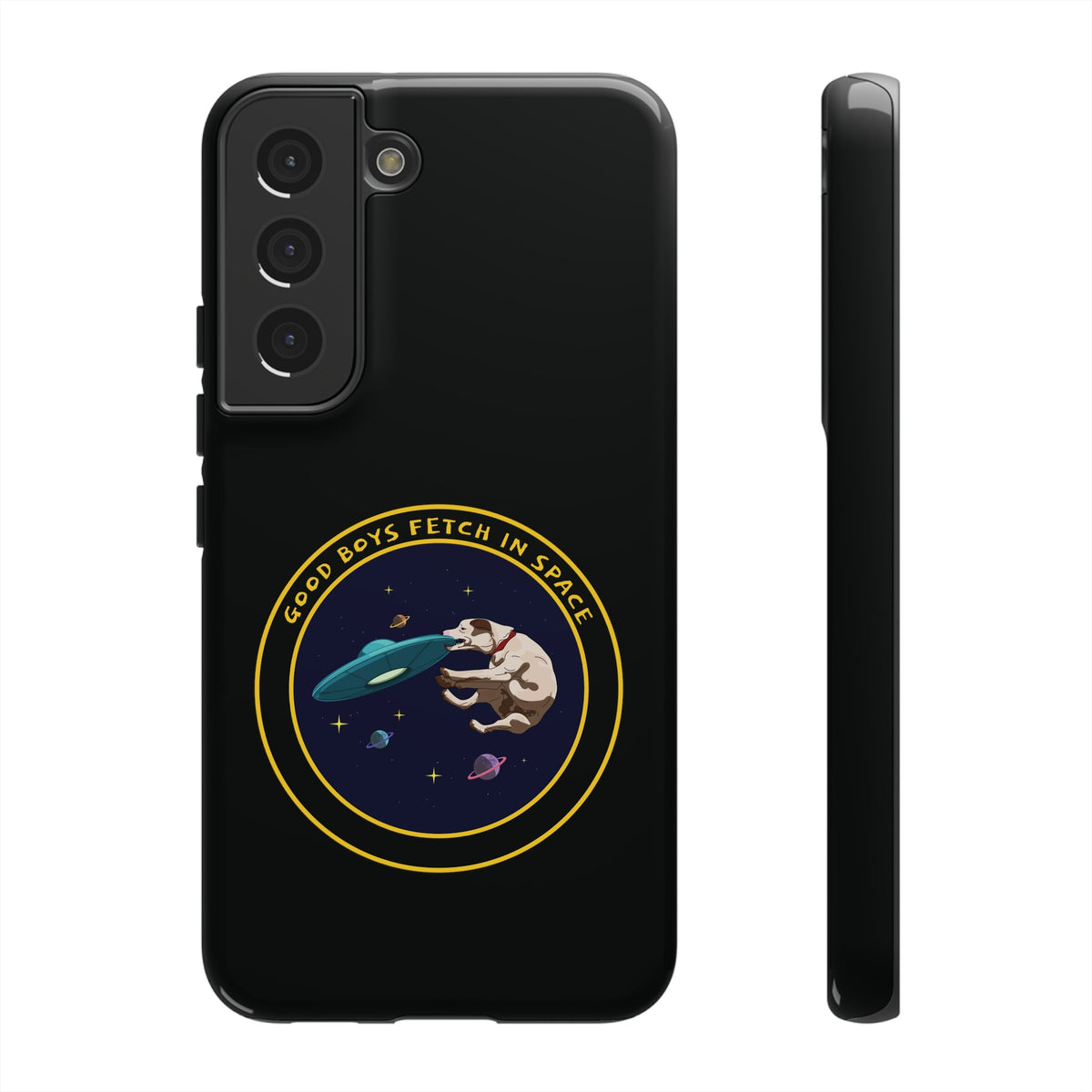 Fetch In Space Dog UFO Tough Samsung Galaxy Mobile Cases