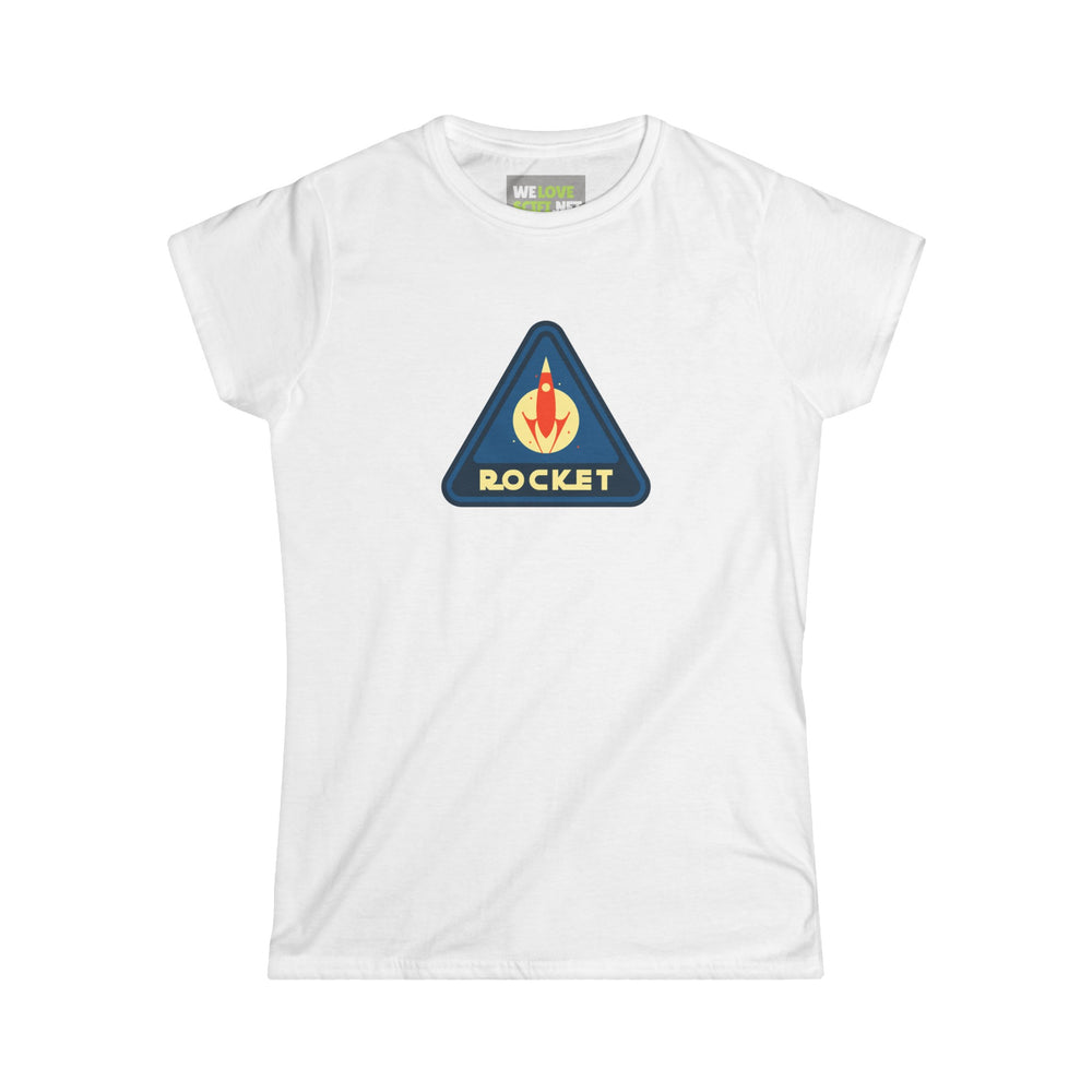 Sci-fi neon sign tee-Rocket Sign Sci-Fi Woman's Tee