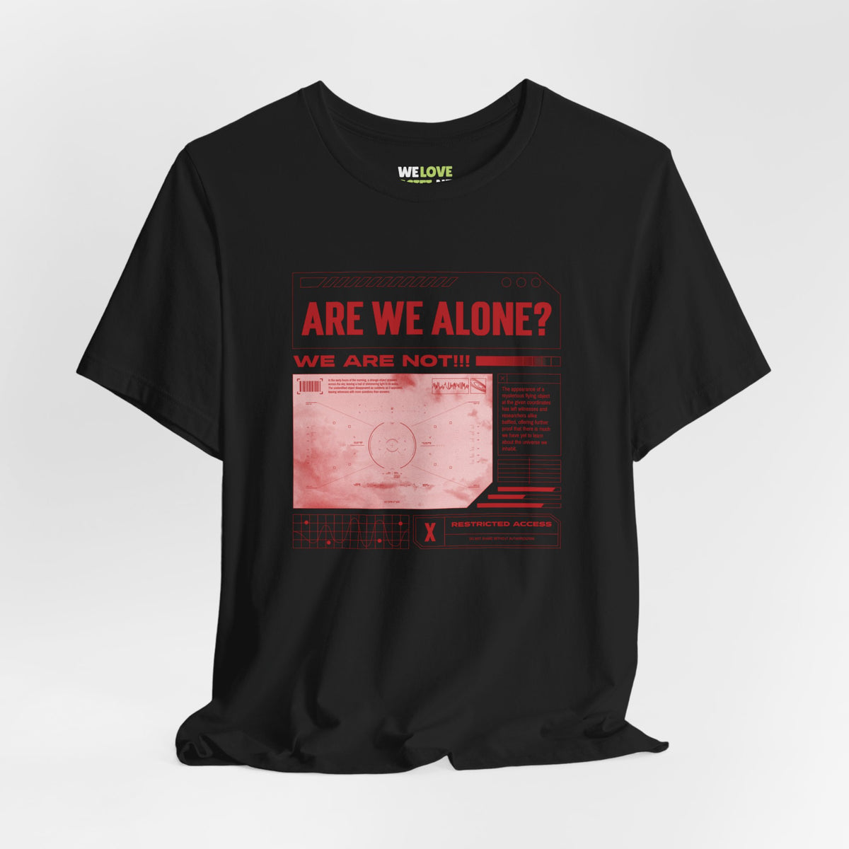 Are We Alone? UFO Sci-Fi T-Shirt-welovescifi.net