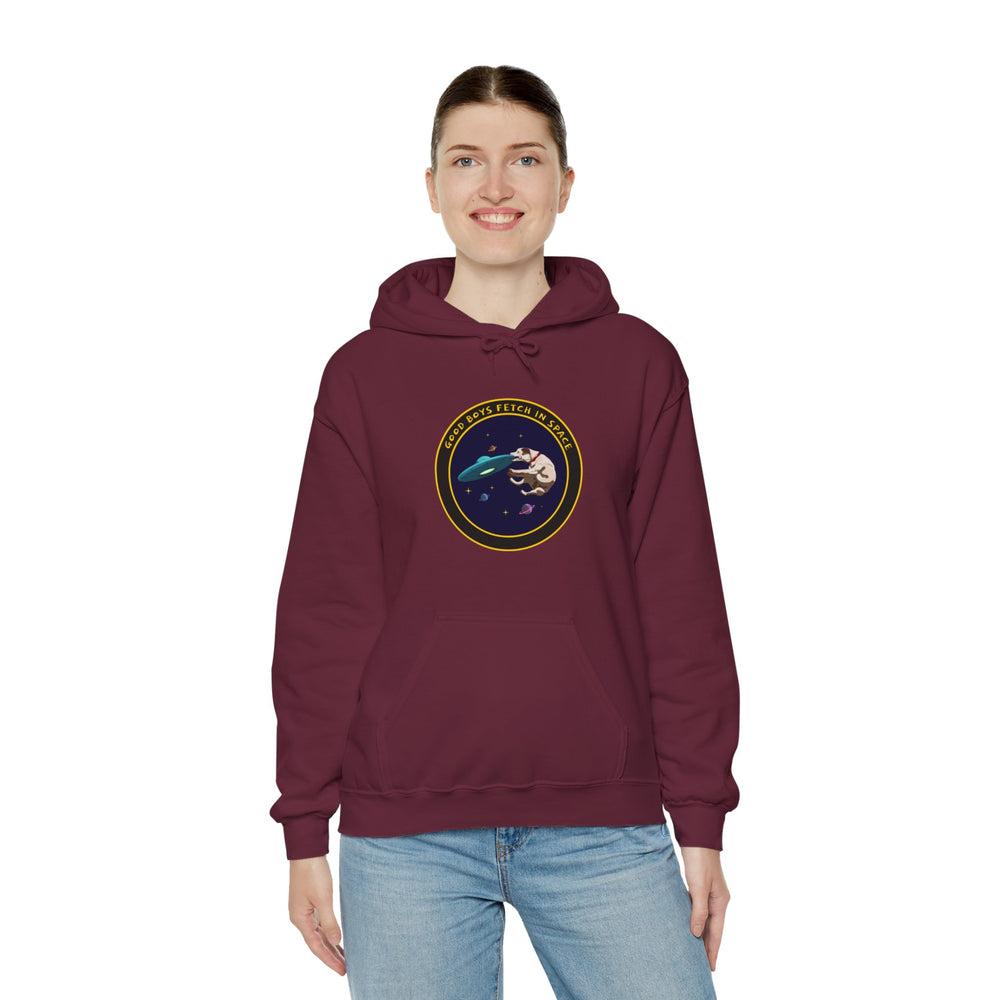 Good Boys Fetch In Space Funny Dog Sci-Fi Hoodie-welovescifi