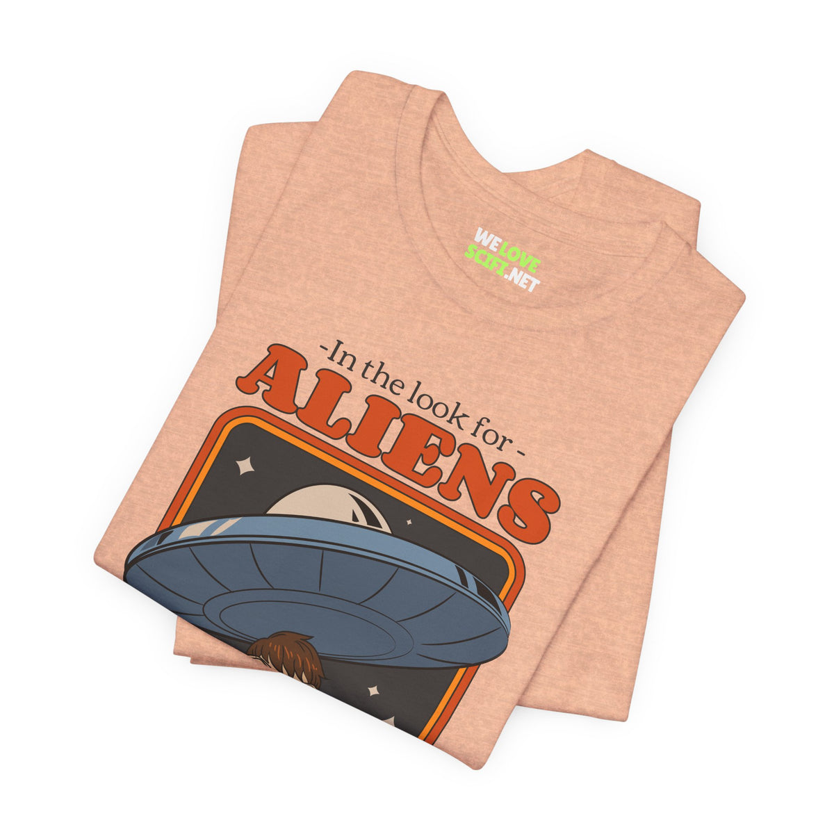 ufo sci-fi t-shirt-Just Look Behind UFO Sci-Fi T-Shirt