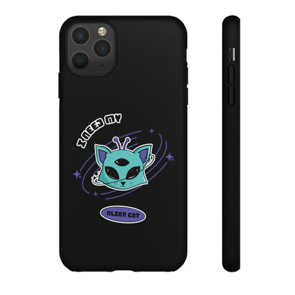 Alien Cat iPhone Case | Funny UFO Sci-Fi Tough Mobile Cover