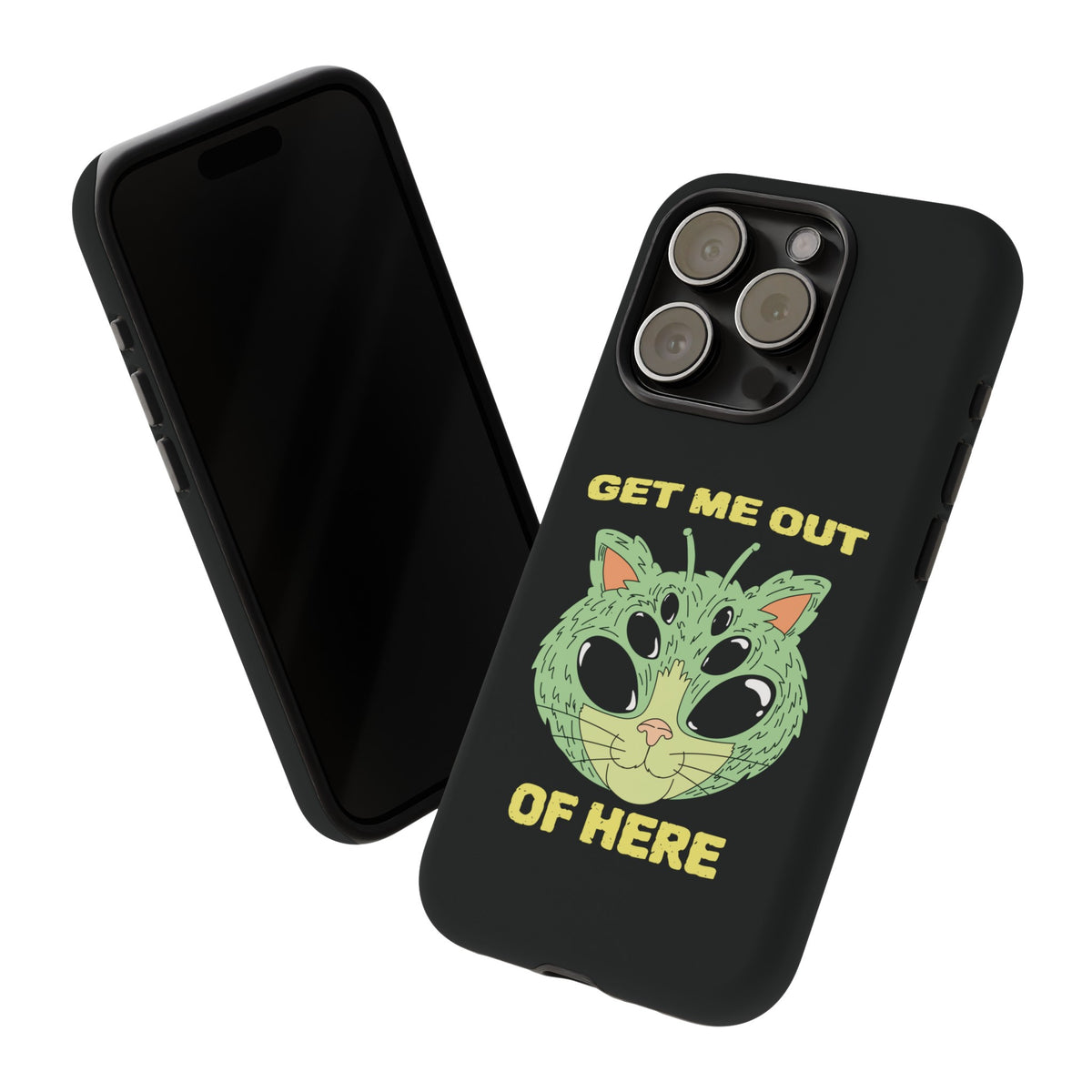 Out Of Here Funny UFO Cat Sci-Fi Tough iPhone Mobile Cases