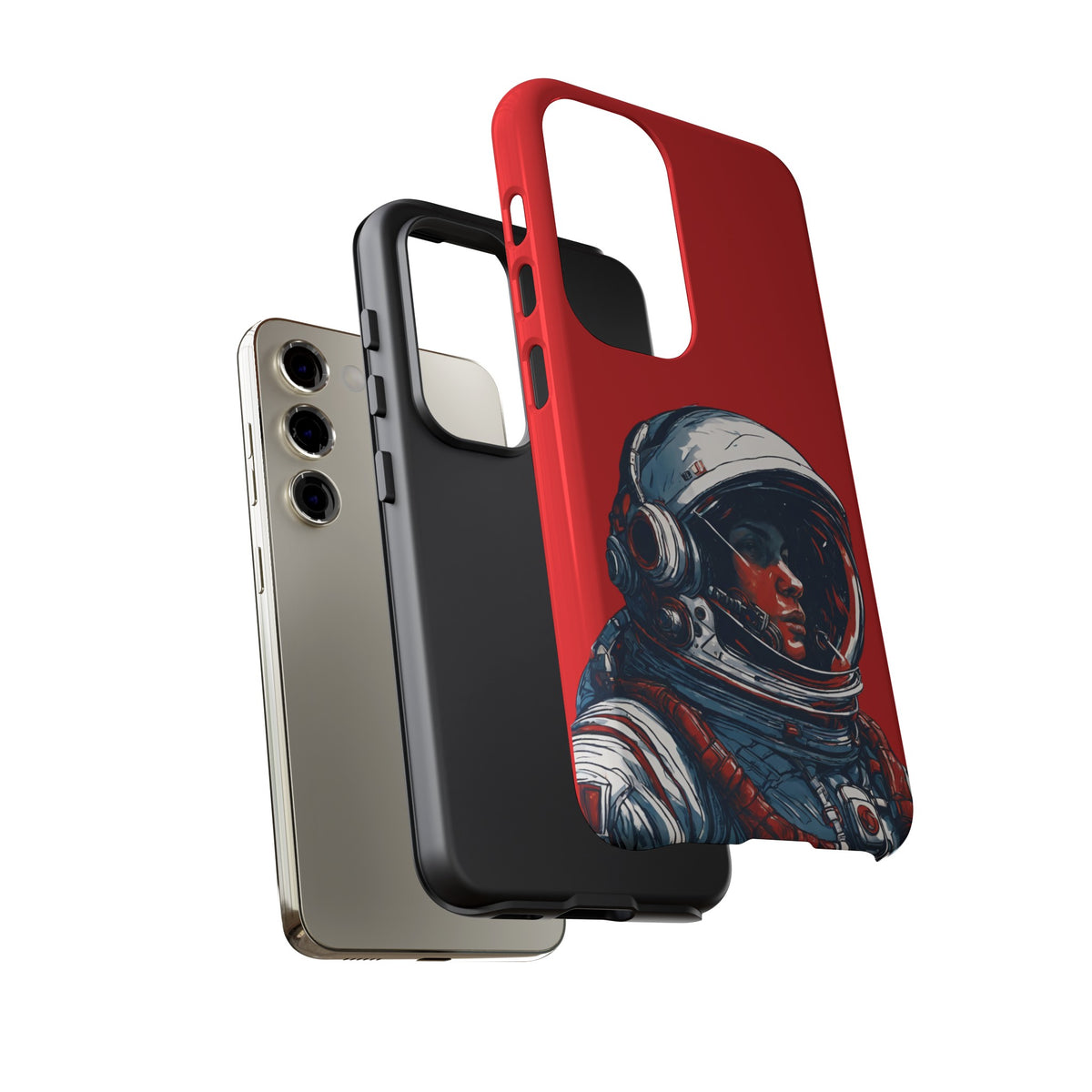 Astronaut In Red SpaceArt Tough Samsung Galaxy Mobile Cases