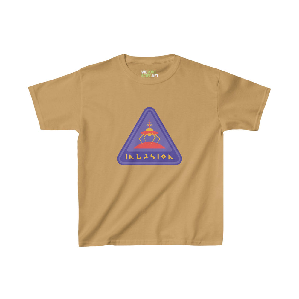 Retro Kids Tee | Invasion Sign Heavy Cotton T-Shirt 