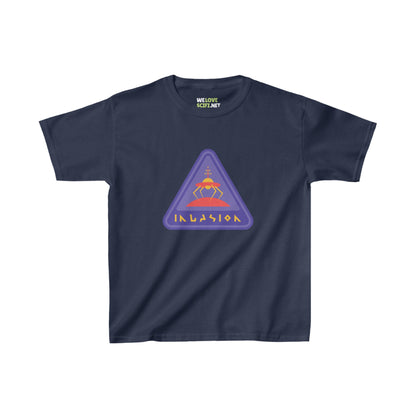 Retro Kids Tee | Invasion Sign Heavy Cotton T-Shirt 