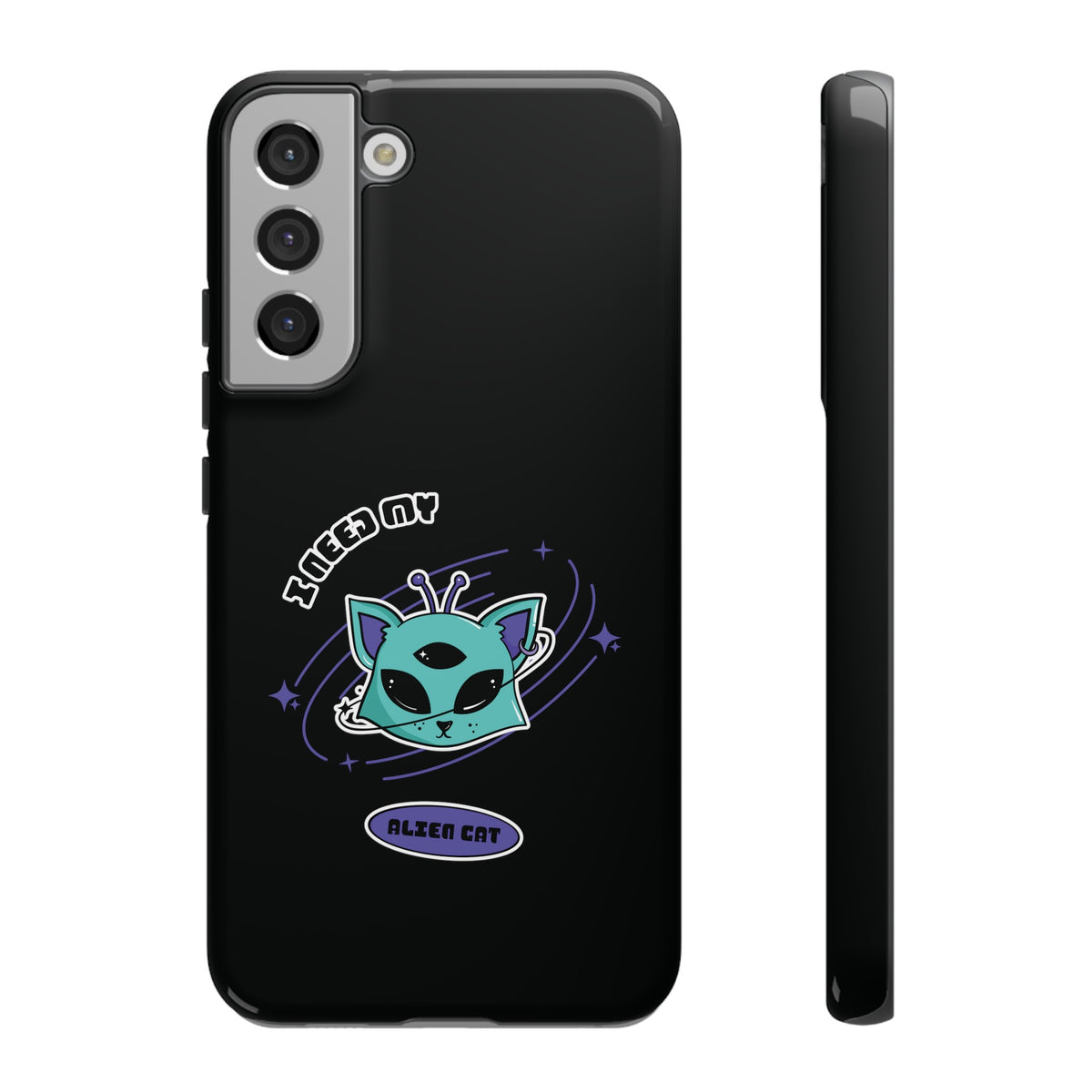 Alien Cat Galaxy Case Funny Sci-Fi Tough Samsung Mobile Case