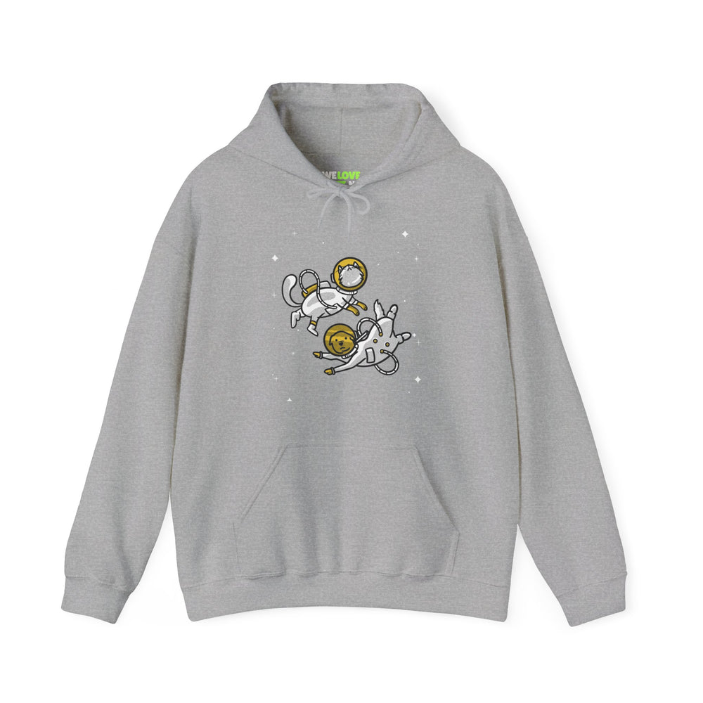 Space Buddies Hoodie - Funny Dog and Cat Astronaut Sci-Fi