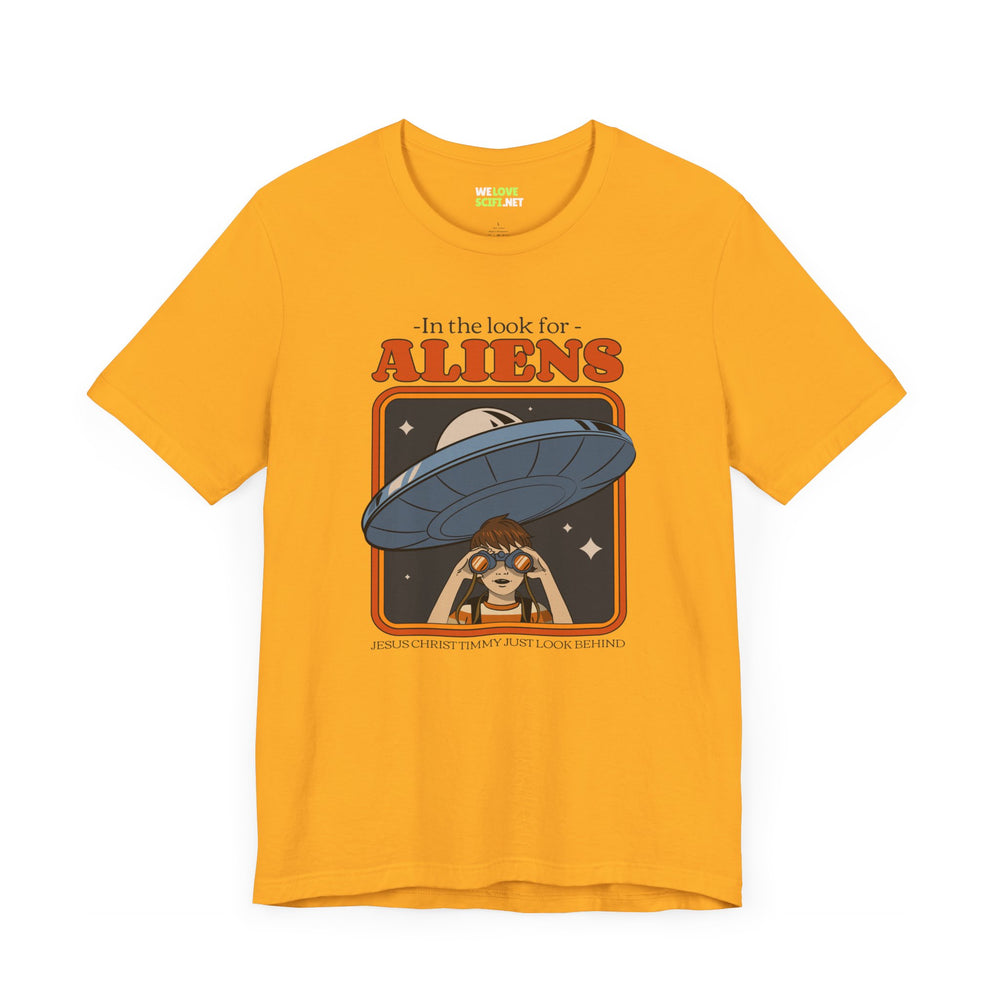 ufo sci-fi t-shirt-Just Look Behind UFO Sci-Fi T-Shirt