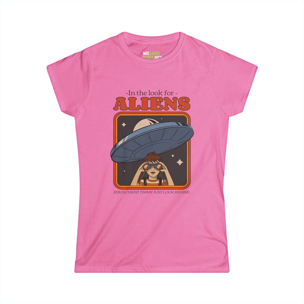 Funny Alien T-Shirt Just Look Behind Women's Tee WeLoveSciFi