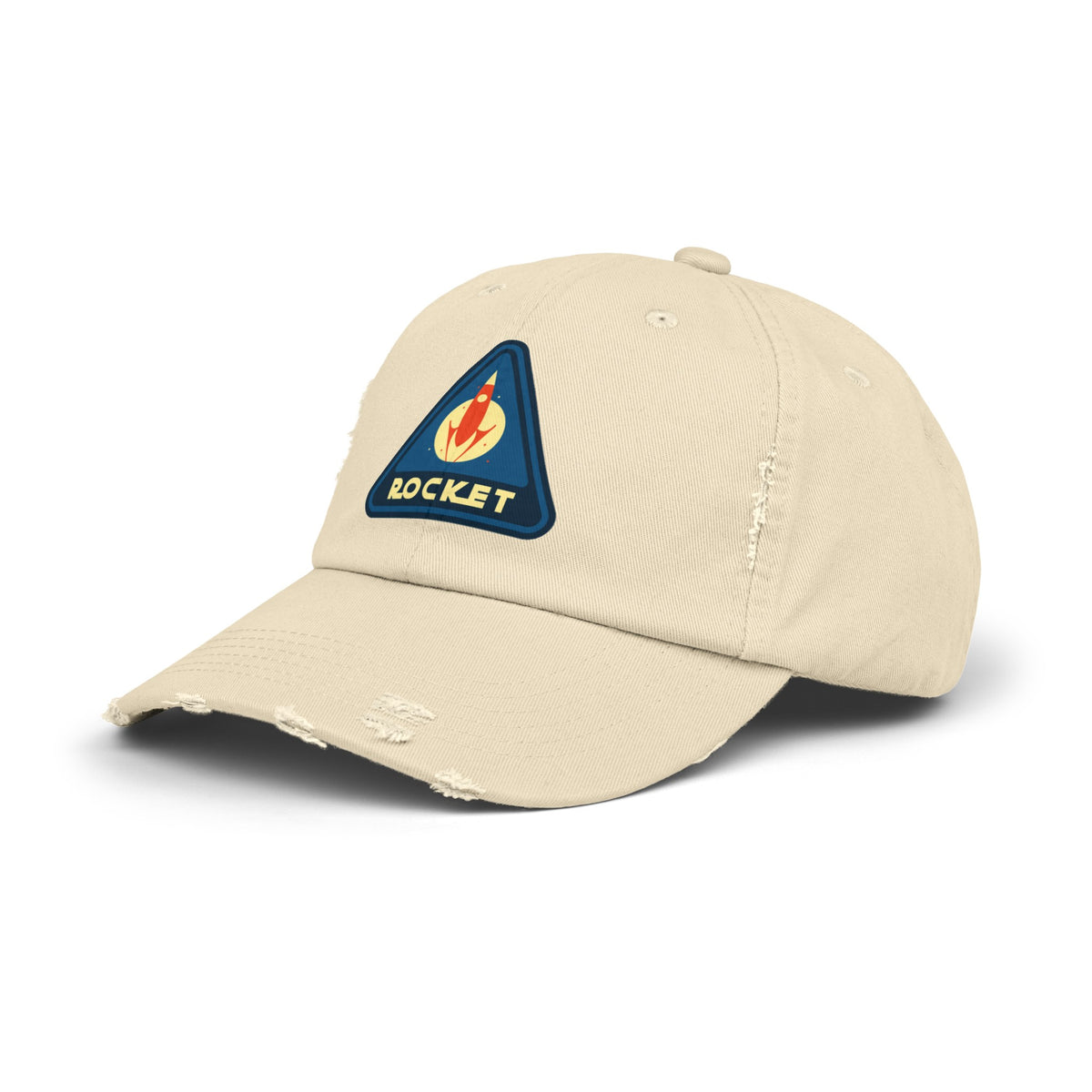 Shop Rocket Sign Distressed Cap | Unique Sci-Fi Hat 