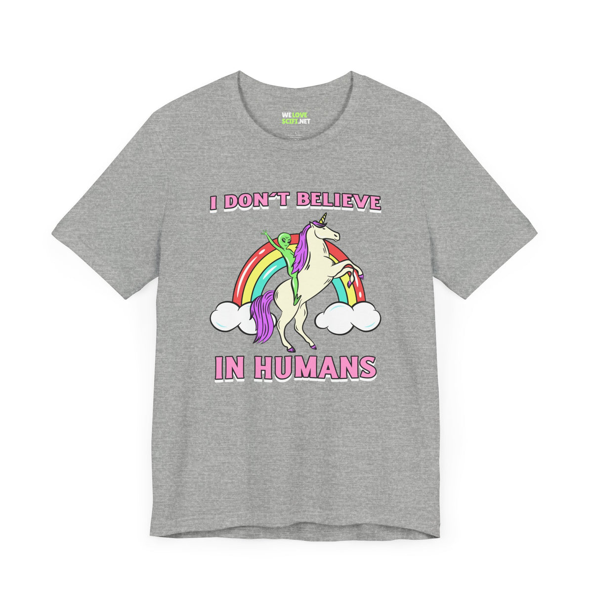 Humans Unicorn UFO Sci-Fi T-Shirt - Sci-Fi T-Shirt